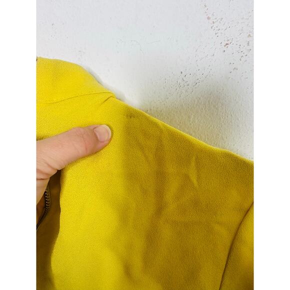TIBI Bright Yellow Long Sleeve High Neckline Esme Back Zipper Top size 0 - Picture 8 of 15